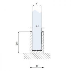 Aluminium U-Profil 12x18.5x2 für 8mm Glas