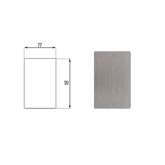 Endkappen für U-Profil 12x18.5x3 Chromeffekt