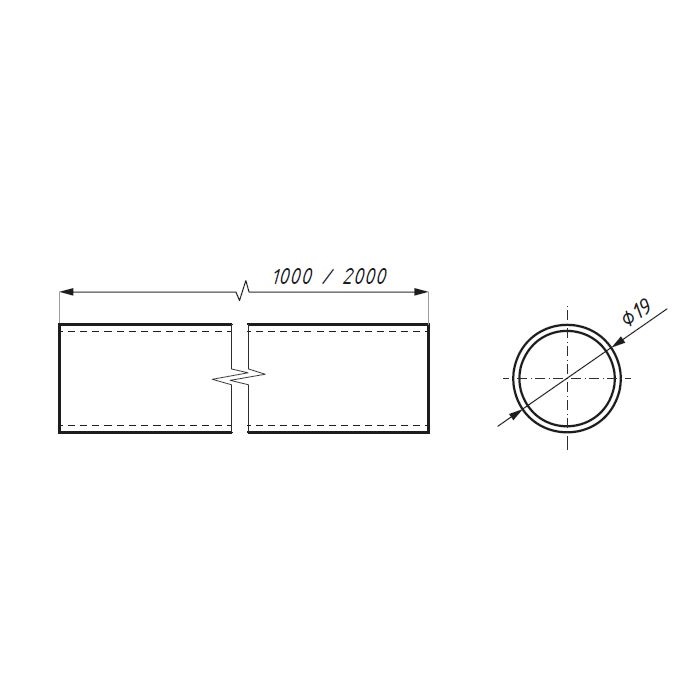 Set Glas/Wand Stabilisationsstange D19 Rohr – Bild 6