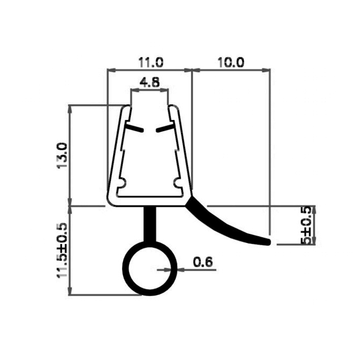 Abtropfdichtung mit Schlauch Duschtürdichtung für 6/8mm Glas