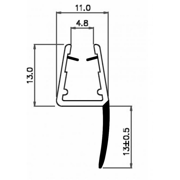 Mitteldichtung Duschtürdichtung für 6/8mm Glas