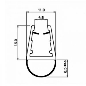 Streifdichtung für 6/8mm Glas - Duschtür-/Ballondichtung