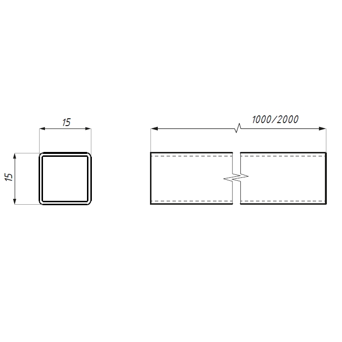 Set Glas/Wand Stabilisationsstange 15x15 – Bild 2