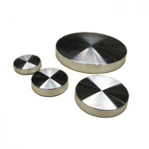 4 Stk. Aluminum Klebeplatten für Glas mit Innengewinde M8