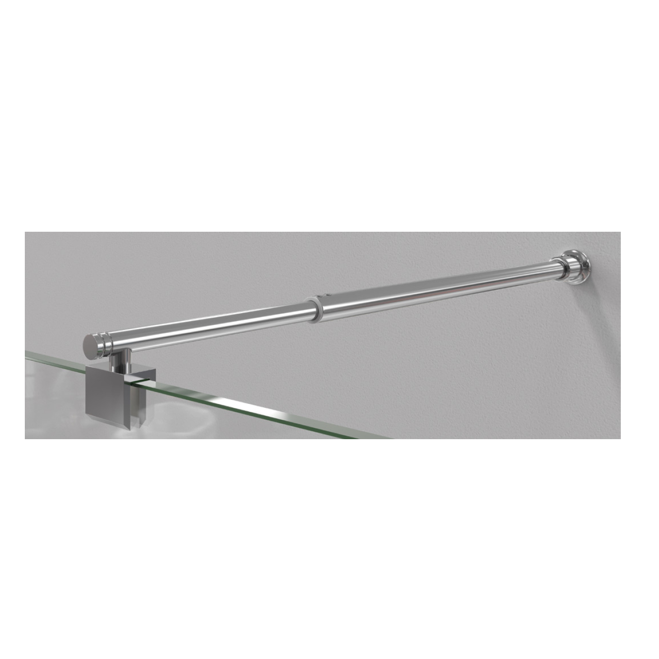 Einstellbare Stabilisierungsstange Glas/ Wand, D19x 800-1000mm – Bild 3