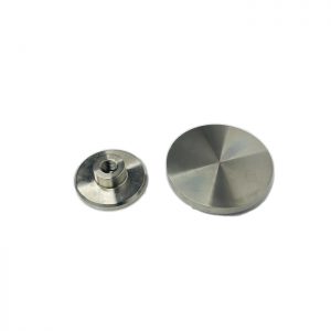 Edelstahl Klebeplatten für Glas mit Innengewinde M8