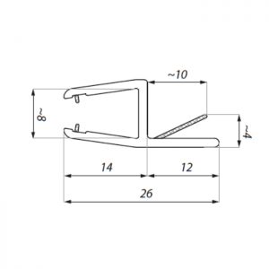 Dusch- Anschlagsdichtung für 6/8mm oder 10mm  für Glas-Glas 180°