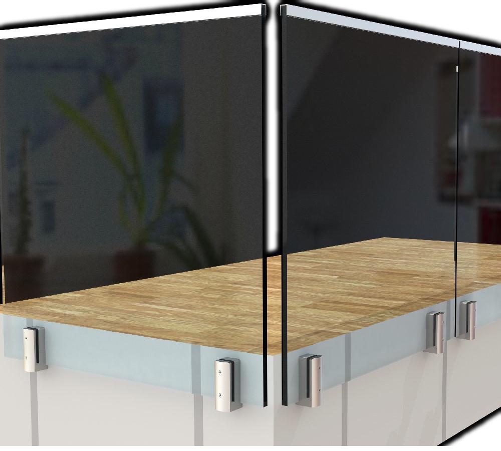 Klemmhalter für Glasgeländer Wand oder Stirnmontage