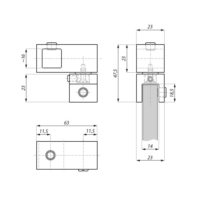 Parallelverbinder für 15x15 Stabilisationsstange mit drehbarem Glasanschluss – Bild 2
