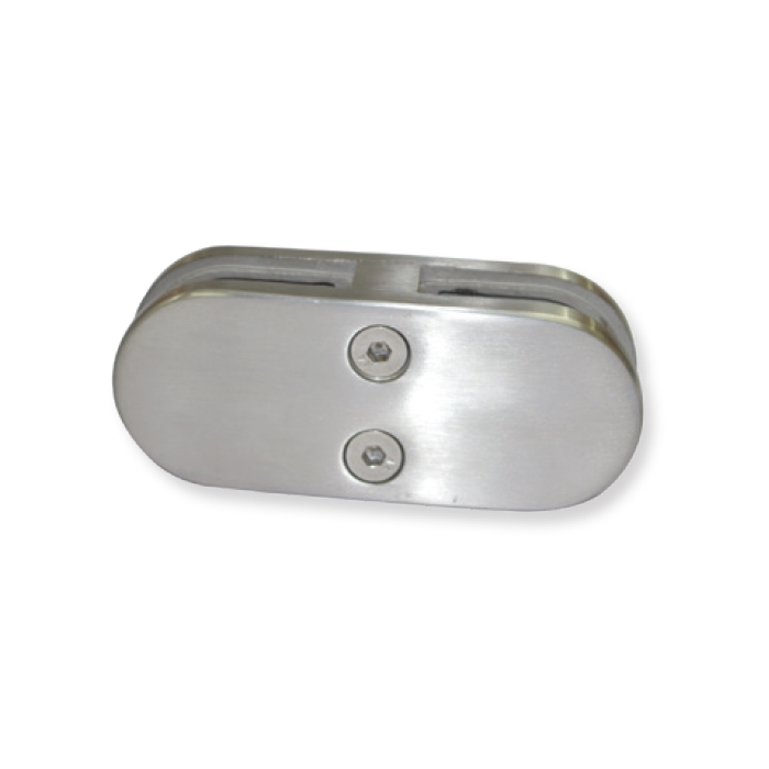 Set D-Typ 180° Glasklemme 45mm mit Gummi
