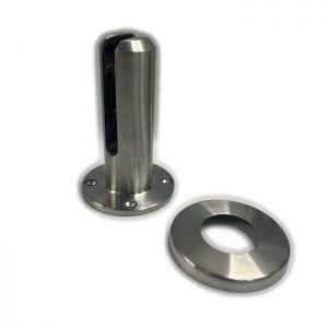 Klemmhalter für Glasgeländer Bodenmontage Rund 158x105