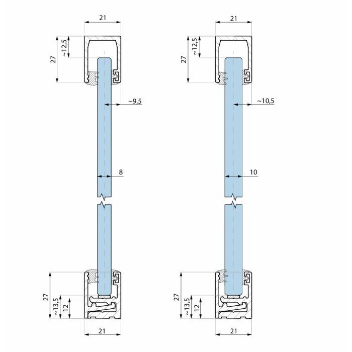 3m - 21x27 Klick-Festverglasungssystemprofil 8-10mm – Bild 5