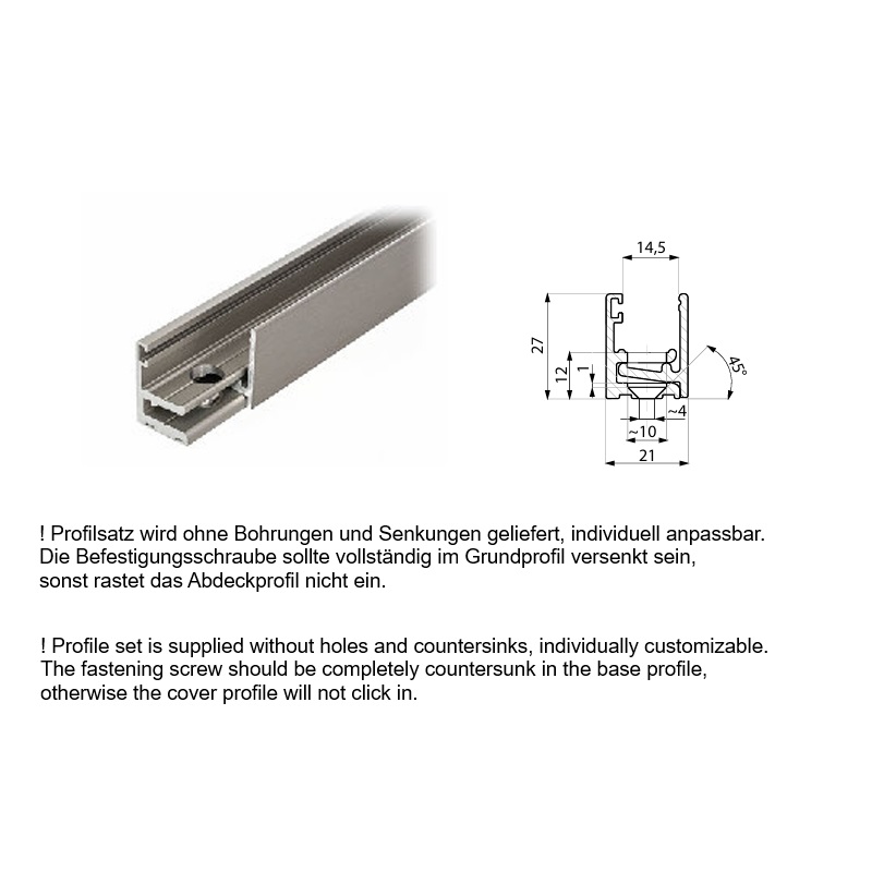 3m - 21x27 Klick-Festverglasungssystemprofil 8-10mm – Bild 3