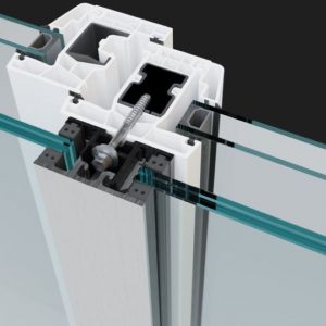 Französischer Balkonsystem MITTEL 1000mm Natur Eloxiert