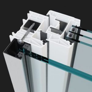 Set Französischer Balkonsystem, SLIM 1000mm Natur Eloxiert