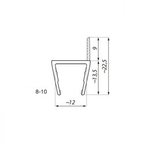 Zwischen-Duschtürdichtung für 8/10mm - 2400mm