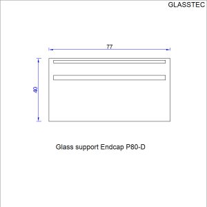 Endkappe für Deckprofil passend zum Dachverglasungssystem P60, P80, P100