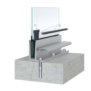 3m Set Econ F- Aluminium Glasgeländer Profile 121x100 für Ganzglasgeländer %Aktion%
