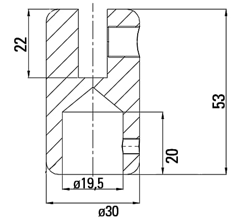 Decke / Glasanschluss für Stabilisationsstang D19mm BO5420051 – Bild 2