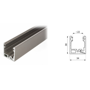 3m - 34x38 Aluminium Steck-profil für 8-12mm Verglasung